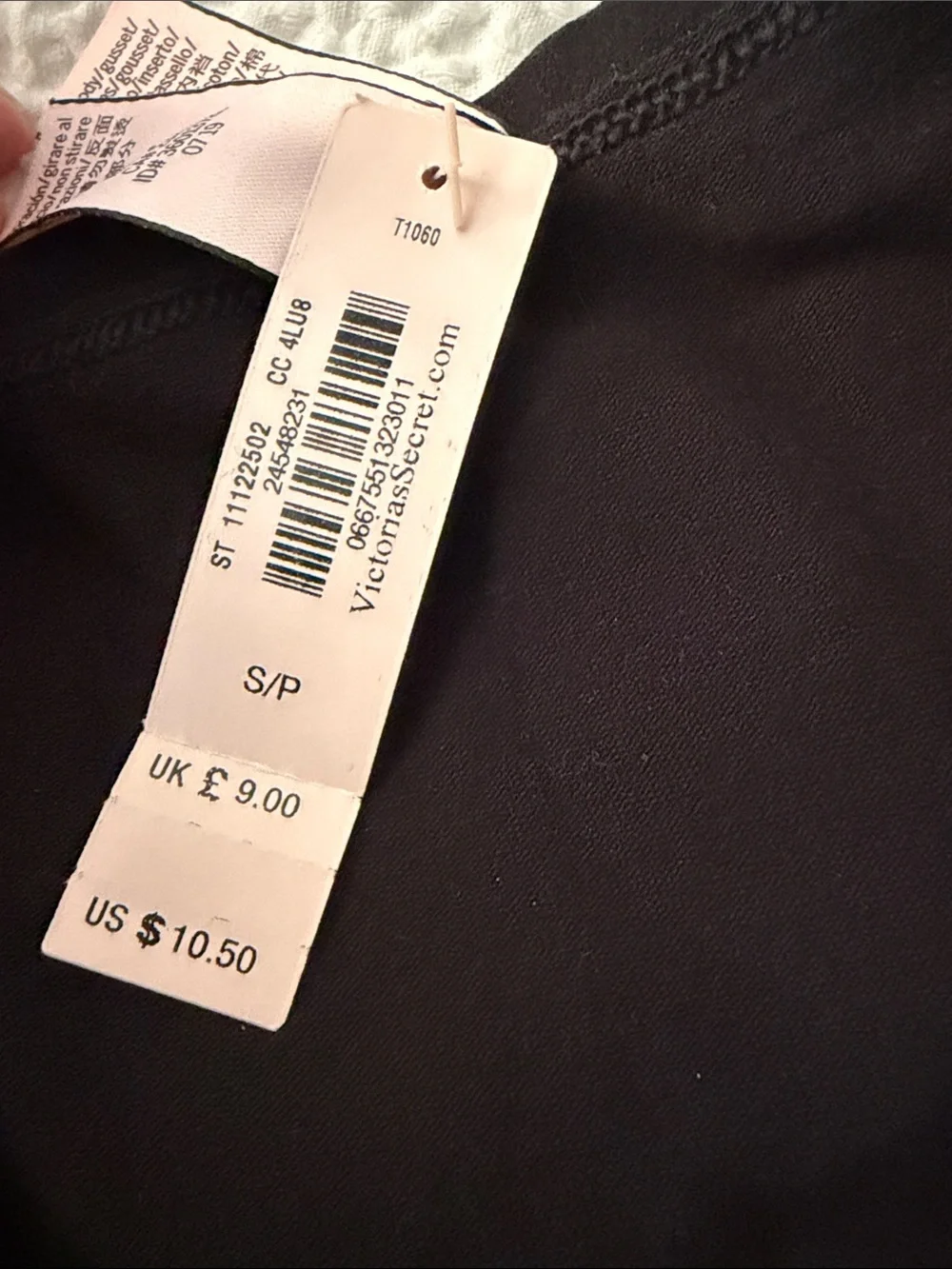 Victoria's Secret Black Bikini Briefs with Pale Pink LOVE